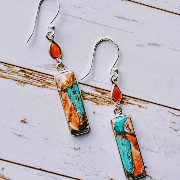 Jewelry - Spiny Lobster & Arizona Turquoise Earrings